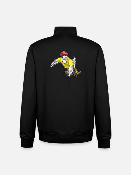 Duck Skater Skateboard - Unisex Organic Zip Sweatshirt by Stanley/Stella - black