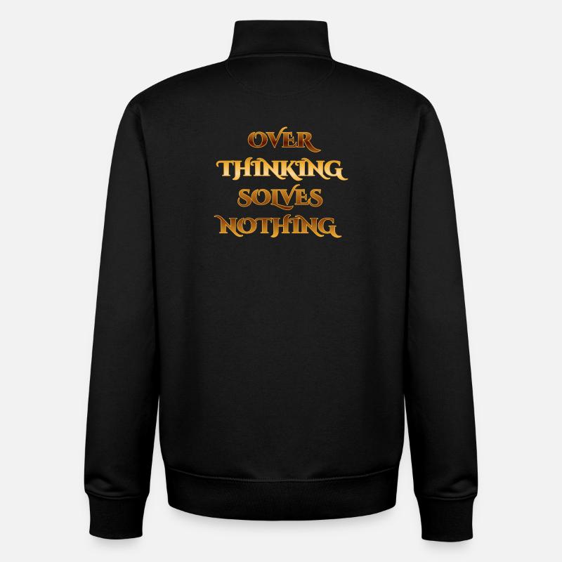 Überlegendes Zitat Gestaltung - Overthinking - Unisex Organic Zip Sweatshirt von Stanley/Stella - Schwarz