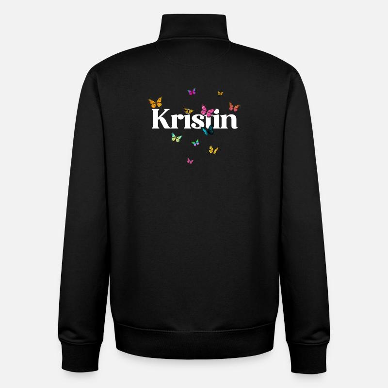 Schöner Mädchenname mit Schmetterlingen KRISTIN - Unisex Organic Zip Sweatshirt von Stanley/Stella - Schwarz