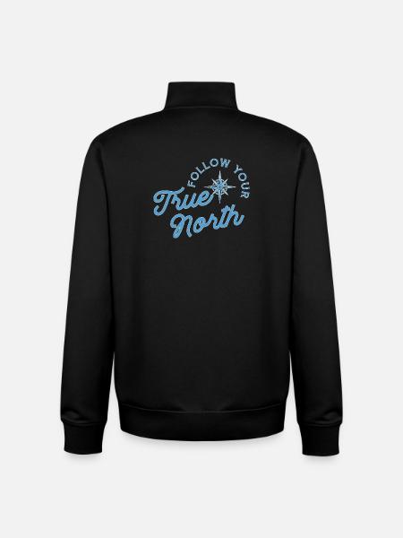 Compass motif with adventure message - Unisex Organic Zip Sweatshirt by Stanley/Stella - black