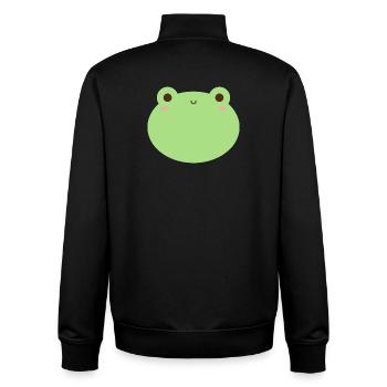 Adorable Kawaii Frog Character Design - Unisex Organic Zip Sweatshirt by Stanley/Stella - black - Back - AI Model Male 185 light (185cm)