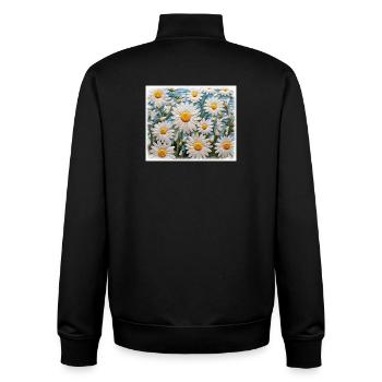 Daisy Garden Hobby Embroidery Design - Unisex Organic Zip Sweatshirt by Stanley/Stella - black - Back - AI Model Male 185 light (185cm)