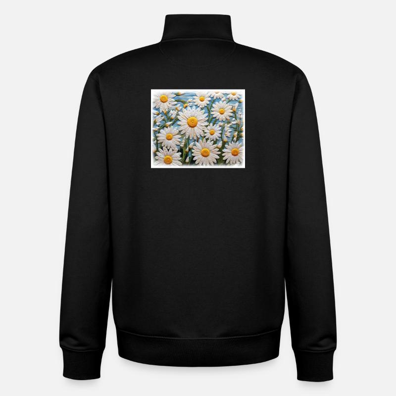 Daisy Garden Hobby Broderie Design - Sweat zippé unisexe en coton bio Stanley/Stella - noir