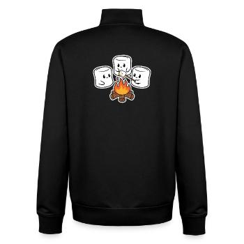 Cuddly marshmallows at the campfire - Unisex Organic Zip Sweatshirt by Stanley/Stella - black - Back - AI Model Male 185 light (185cm)