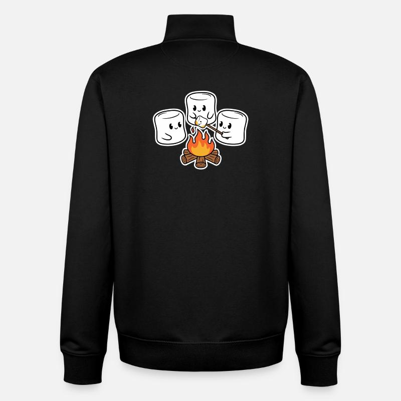 Cuddly marshmallows at the campfire - Unisex Organic Zip Sweatshirt by Stanley/Stella - black