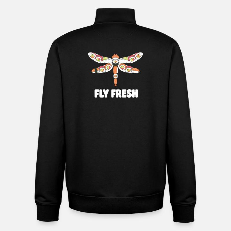 Sushi Dragonfly Fly Fresh - Unisex Organic Zip Sweatshirt von Stanley/Stella - Schwarz