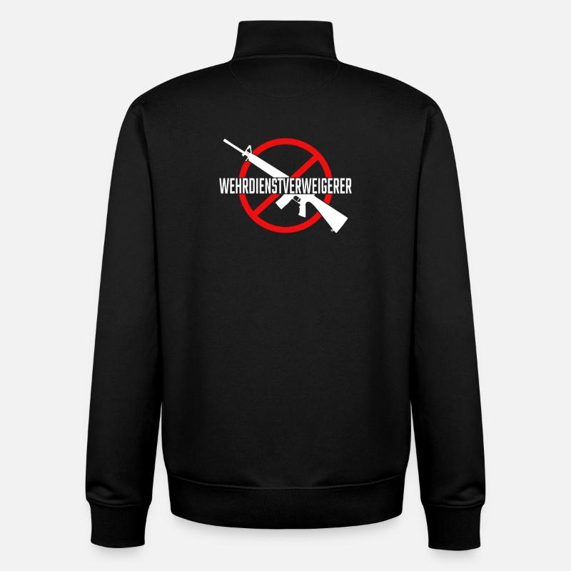 Wehrdienstverweigerer - Unisex Organic Zip Sweatshirt von Stanley/Stella - Schwarz