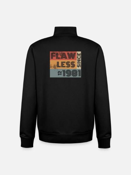 44. Birthday Flawless since 12/1981 - Unisex Organic Zip Sweatshirt by Stanley/Stella - black