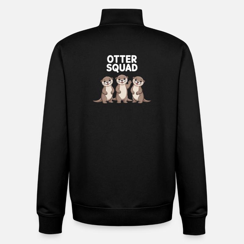 Otter Squad – Groupe Power - Sweat zippé unisexe en coton bio Stanley/Stella - noir