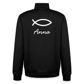 Anna christlicher Name mit A Mädchenname Taufe - Unisex Organic Zip Sweatshirt von Stanley/Stella - Schwarz - Hinten - AI Model Male 185 light (185cm)