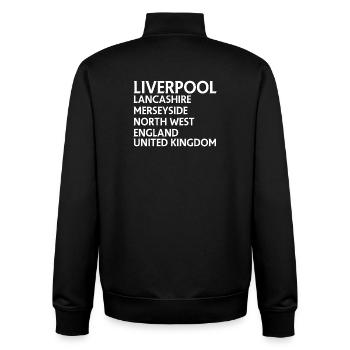 Liverpool – Angleterre Conception des paroles - Sweat zippé unisexe en coton bio Stanley/Stella - noir - Dos - AI Model Male 185 light (185cm)