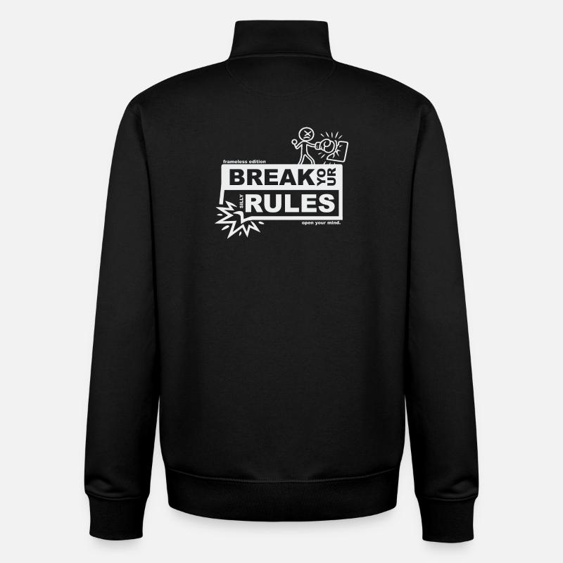 Break your silly rules - frameless edition - Unisex Organic Zip Sweatshirt von Stanley/Stella - Schwarz