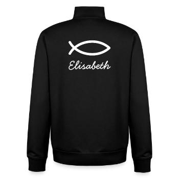 Elisabeth christlicher Name mit E Mädchenname Tauf - Unisex Organic Zip Sweatshirt von Stanley/Stella - Schwarz - Hinten - AI Model Male 185 light (185cm)