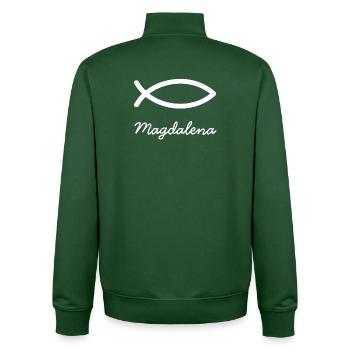 Magdalena christlicher Name mit M Mädchenname Tauf - Unisex Organic Zip Sweatshirt von Stanley/Stella - Flaschengrün - Hinten - AI Model Male 185 dark (185cm)