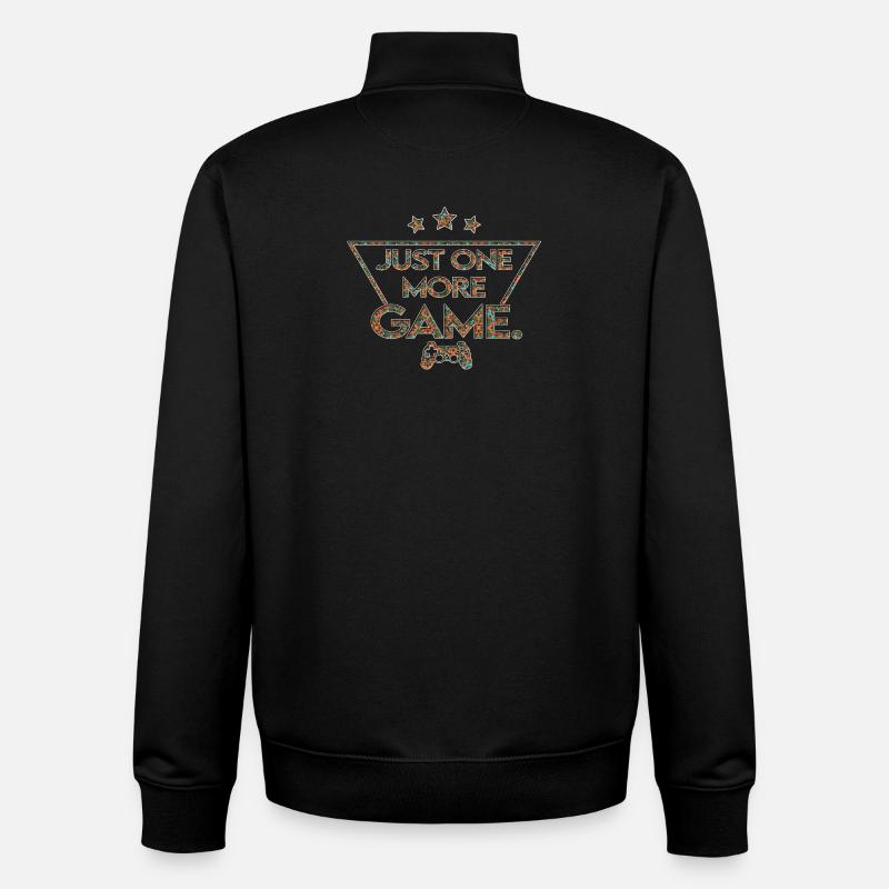 Just_one_more_game_ _cool_muster_ - Sweat zippé unisexe en coton bio Stanley/Stella - noir