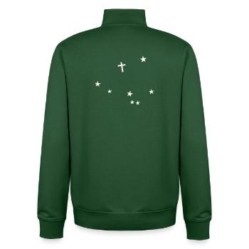 Kreuz im Sternenhimmel - Unisex Organic Zip Sweatshirt von Stanley/Stella - Flaschengrün - Hinten - AI Model Male 185 dark (185cm)