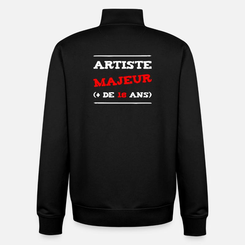 ARTISTE MAJEUR (+ DE 18 ANS) !  - Sweat zippé unisexe en coton bio Stanley/Stella - noir