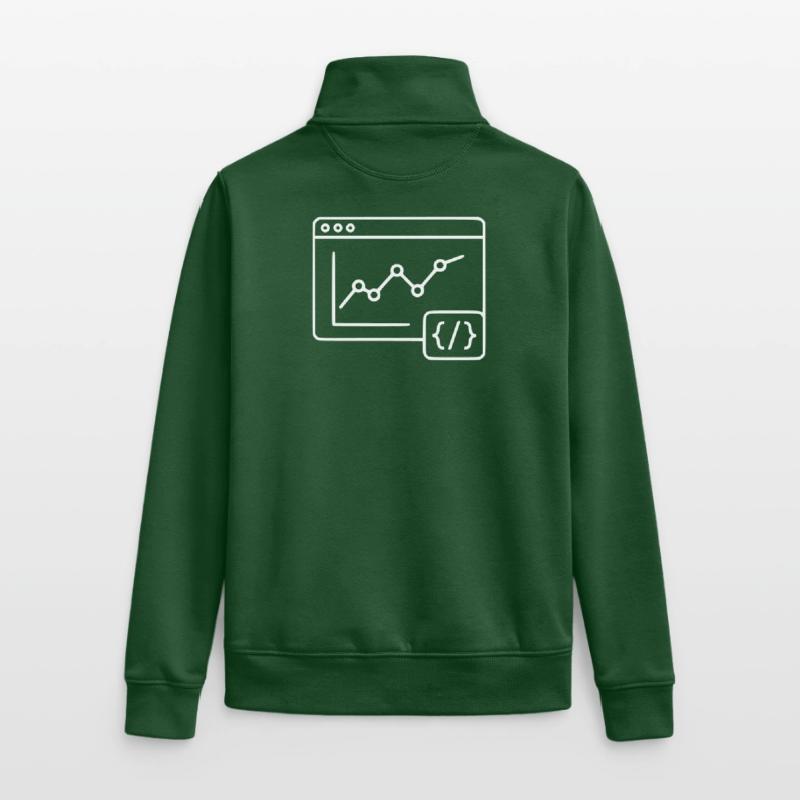 Vecteur de navigation de codage de graphiques d’analyse web Sweat zippé unisexe en coton bio Stanley/Stella
