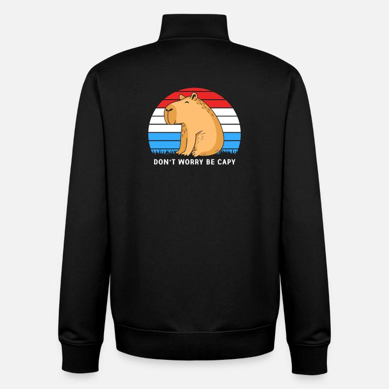 Capybara - Unisex Organic Zip Sweatshirt by Stanley/Stella - black