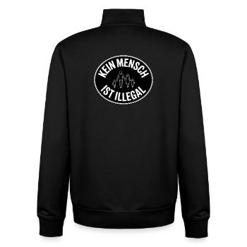 Kein Mensch ist Illegal - Gegen Rechts - Unisex Organic Zip Sweatshirt von Stanley/Stella - Schwarz - Hinten - AI Model Male 185 light (185cm)