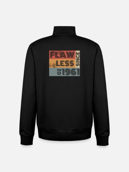 65th Birthday Flawless since 02/1961 - Unisex Organic Zip Sweatshirt by Stanley/Stella - black