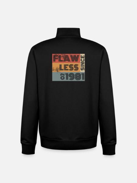 45th Birthday Flawless since 02/1981 - Unisex Organic Zip Sweatshirt by Stanley/Stella - black