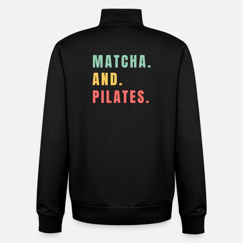 MATCHA AND PILATES - Unisex Organic Zip Sweatshirt von Stanley/Stella - Schwarz