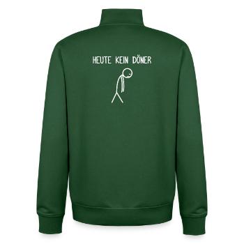 Pas de brochette kebab aujourd’hui, amateur de kebab - Sweat zippé unisexe en coton bio Stanley/Stella - vert bouteille - Dos - AI Model Male 185 dark (185cm)