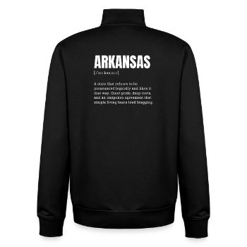 Fierté de l’État de l’Arkansas Bold - Sweat zippé unisexe en coton bio Stanley/Stella - noir - Dos - AI Model Male 185 light (185cm)
