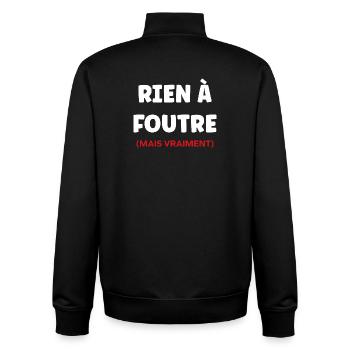 I don't give a damn - Unisex Organic Zip Sweatshirt by Stanley/Stella - black - Back - AI Model Male 185 light (185cm)