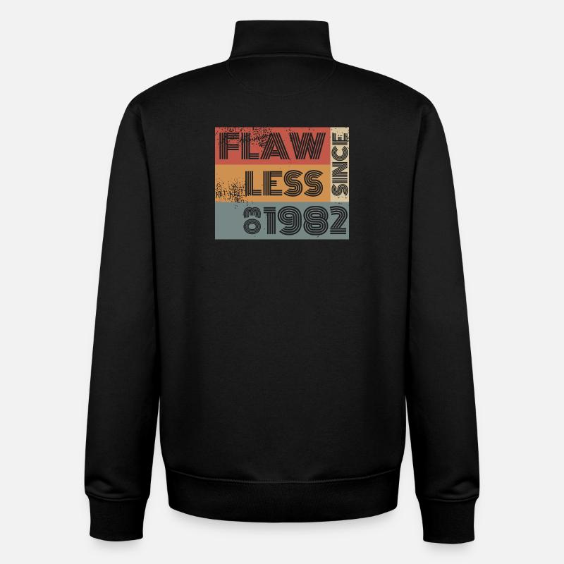 44th Birthday Flawless since 03/1982 - Unisex Organic Zip Sweatshirt by Stanley/Stella - black