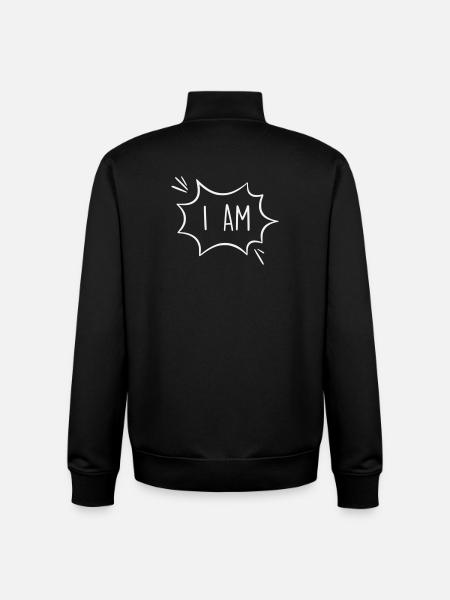 I Am: Powerful Comic Speech Bubble - Unisex Organic Zip Sweatshirt by Stanley/Stella - black