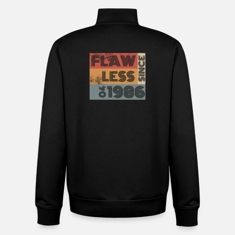 40e anniversaire Parfait depuis 04/1986 - Sweat zippé unisexe en coton bio Stanley/Stella - noir