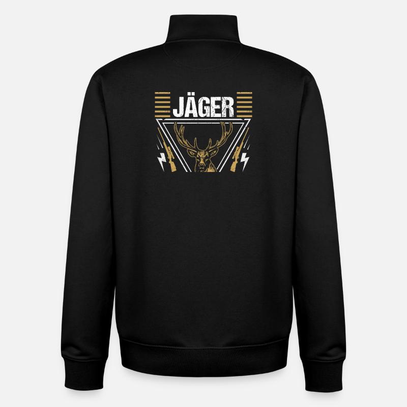 Chasse Chasse Chasseurs Chasseurs - Sweat zippé unisexe en coton bio Stanley/Stella - noir