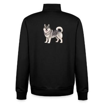 Friendly Norsk Elghund - Unisex Organic Zip Sweatshirt by Stanley/Stella - black - Back - AI Model Male 185 light (185cm)