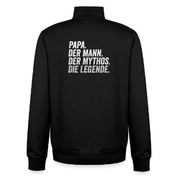 Papa Mann Mythos Legende - Unisex Organic Zip Sweatshirt von Stanley/Stella - Schwarz - Hinten - AI Model Male 185 light (185cm)