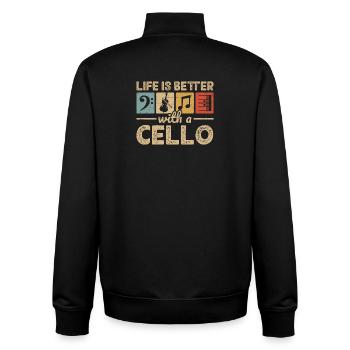 Cello Player Orchestra Musician Cellist - Unisex Organic Zip Sweatshirt by Stanley/Stella - black - Back - AI Model Male 185 light (185cm)