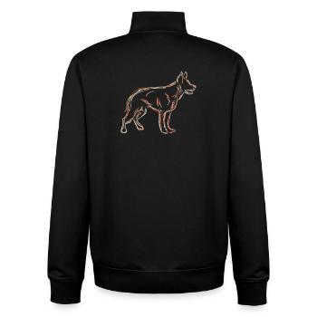 Schäferhund Zeichnung - Unisex Organic Zip Sweatshirt von Stanley/Stella - Schwarz - Hinten - AI Model Male 185 light (185cm)