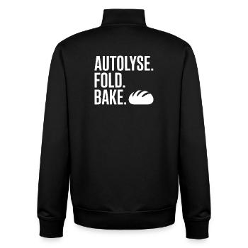 Typographie de la Rotation à Autolyse - Sweat zippé unisexe en coton bio Stanley/Stella - noir - Dos - AI Model Male 185 light (185cm)