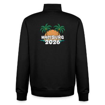 Hambourg 2026 - Sweat zippé unisexe en coton bio Stanley/Stella - noir - Dos - AI Model Male 185 light (185cm)