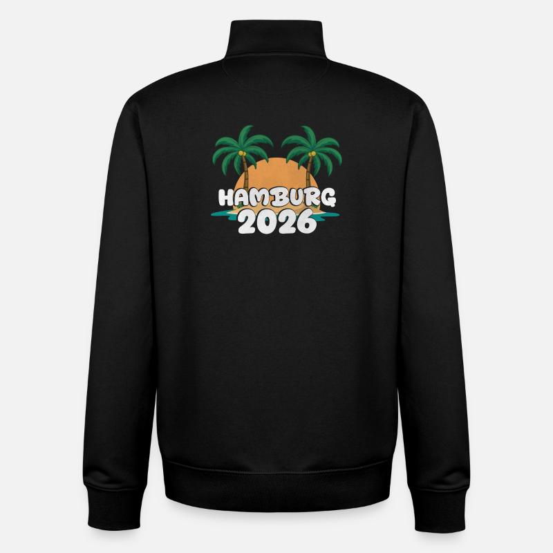Hambourg 2026 - Sweat zippé unisexe en coton bio Stanley/Stella - noir