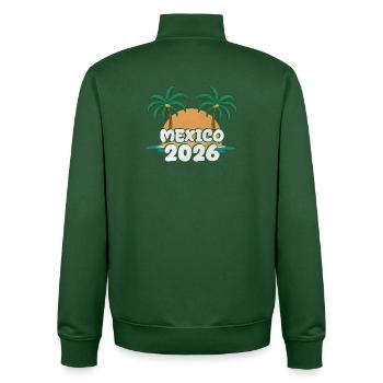 Mexiko 2026 - Unisex Organic Zip Sweatshirt von Stanley/Stella - Flaschengrün - Hinten - AI Model Male 185 dark (185cm)