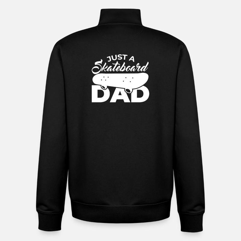 Just a skateboard dad - Unisex Organic Zip Sweatshirt by Stanley/Stella - black