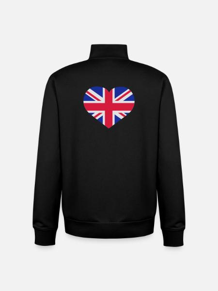 UK England Herz - Unisex Organic Zip Sweatshirt von Stanley/Stella - Schwarz