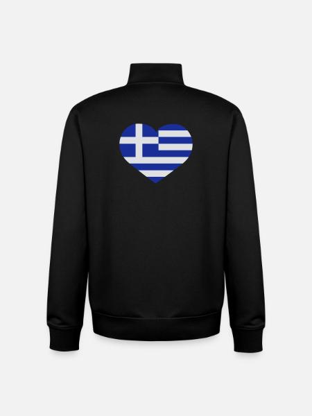 Griechenland Herzflagge - Unisex Organic Zip Sweatshirt von Stanley/Stella - Schwarz