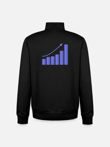 Growth chart with dynamic slope - Unisex Organic Zip Sweatshirt by Stanley/Stella - black