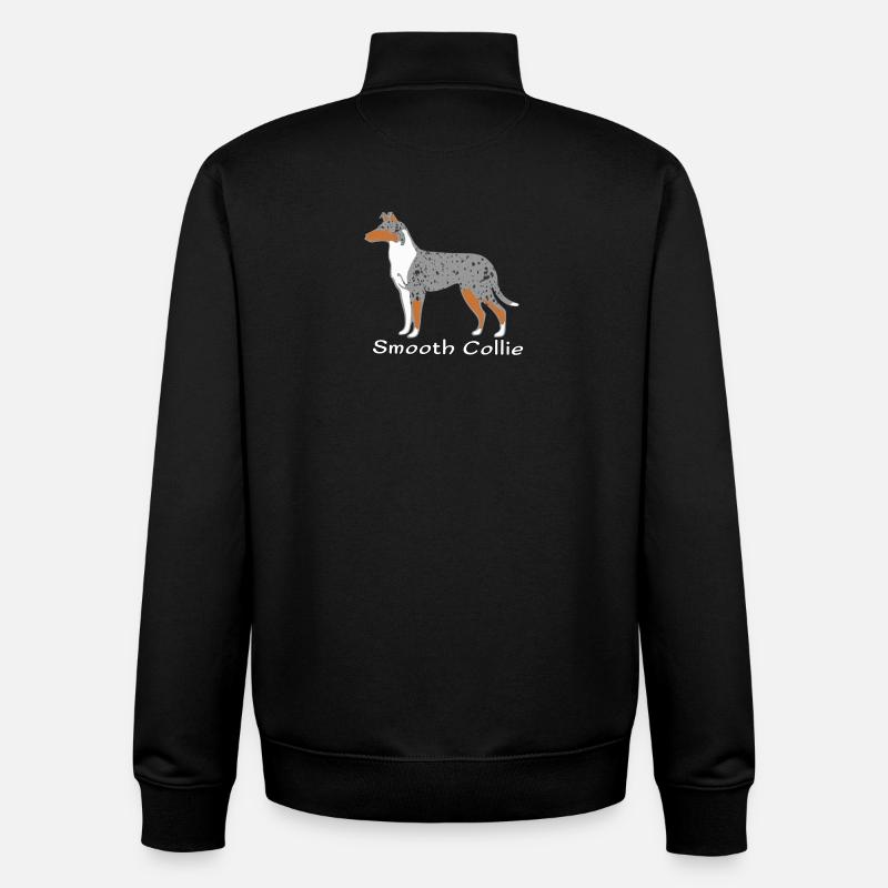 Smooth Collie blue-merle - Unisex Organic Zip Sweatshirt by Stanley/Stella - black