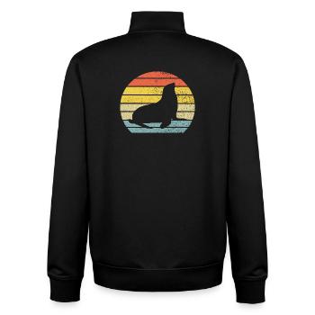 Seal seal seal - Unisex Organic Zip Sweatshirt by Stanley/Stella - black - Back - AI Model Male 185 light (185cm)