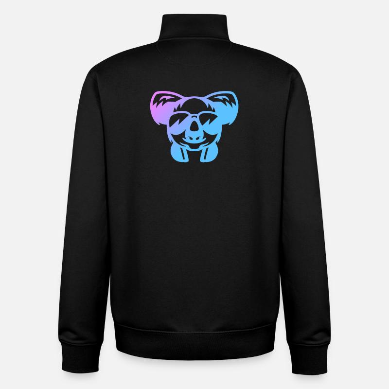 Koala Koalabär - Sweat zippé unisexe en coton bio Stanley/Stella - noir