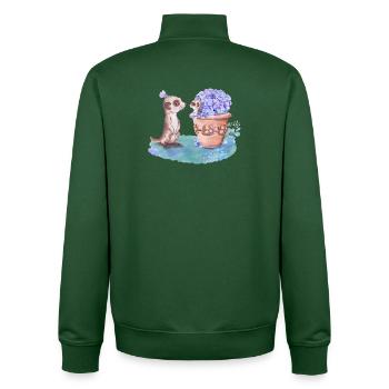 Erdmännchen - Unisex Organic Zip Sweatshirt von Stanley/Stella - Flaschengrün - Hinten - AI Model Male 185 dark (185cm)